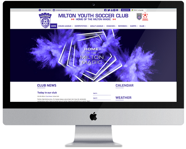 milton youth soccer club portfolio screen