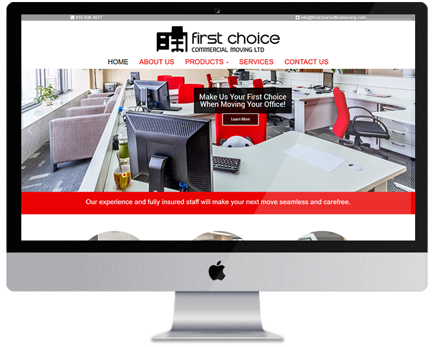 First Choice Office Moving portfolio screen